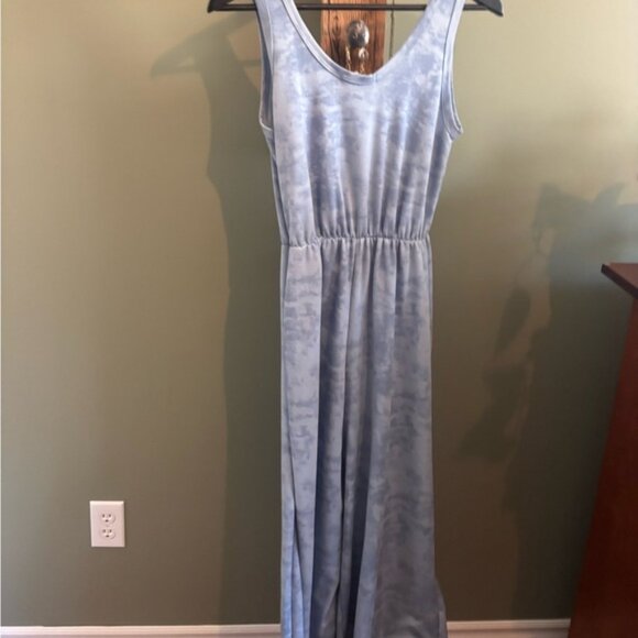 92.) Caution to the Wind / Blue / Wide Leg / Sleeveless Jumpsuit - Picture 9 of 9